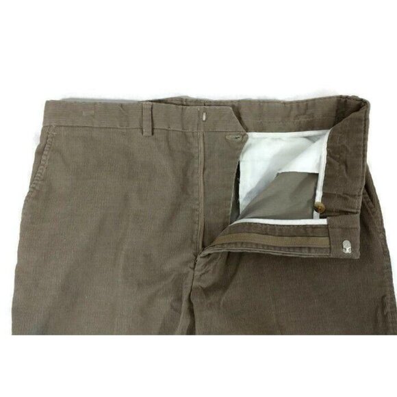 Lands End Corduroy Pants Mens 36 Brown Flat Front Thin Wale Classic Normcore - Picture 5 of 6